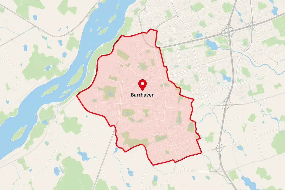 Map of the Barrhaven area of Ottawa