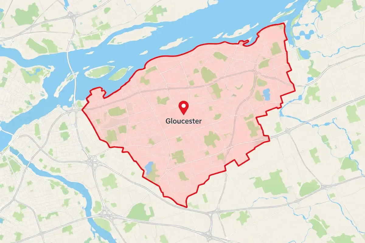 Map of the Gloucester area of Ottawa