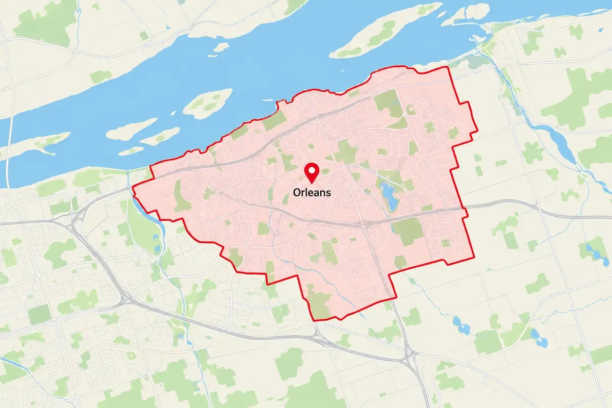 Map of the Orleans area of Ottawa